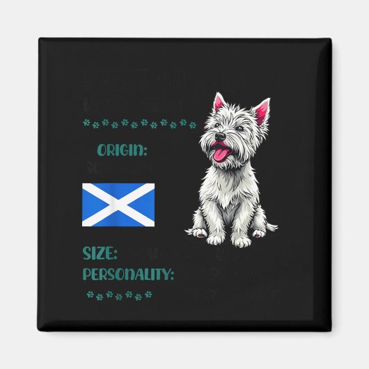 West Highland White Terrier Origin Funny Westie Do Magneet (Voorkant)