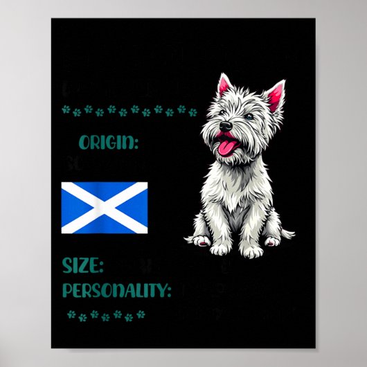 West Highland White Terrier Origin Funny Westie Do Poster (Voorkant)