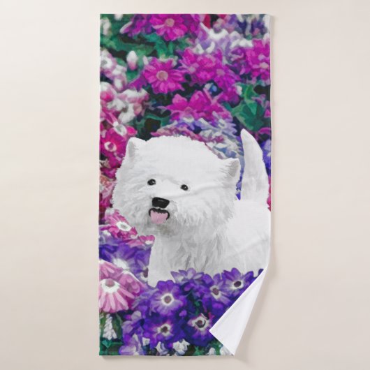 West Highland White Terrier Painting Dog Art Bad Handdoek (Badhanddoek)
