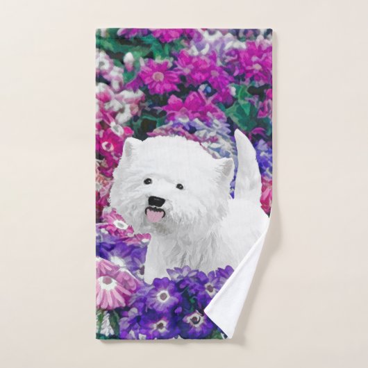 West Highland White Terrier Painting Dog Art Bad Handdoek (Handdoek)