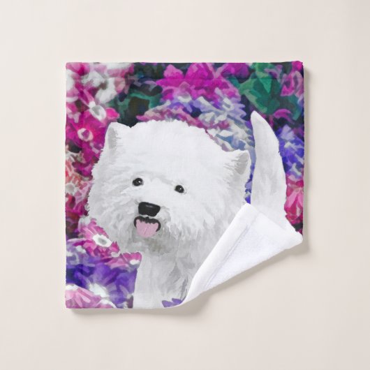 West Highland White Terrier Painting Dog Art Bad Handdoek (Wasdoekje)