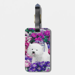 West Highland White Terrier Painting Dog Art Bagagelabel