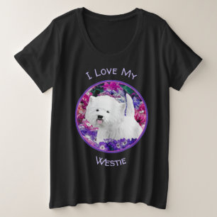 West Highland White Terrier Painting Dog Art Grote Maat T-shirt