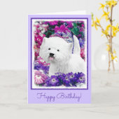 West Highland White Terrier Painting Dog Art Kaart (Gele Bloem)