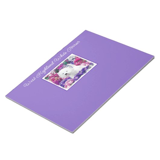 West Highland White Terrier Painting Dog Art-lapto Notitieblok (Schuin)