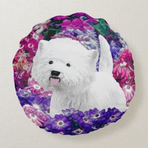 West Highland White Terrier Painting Dog Art Rond Kussen