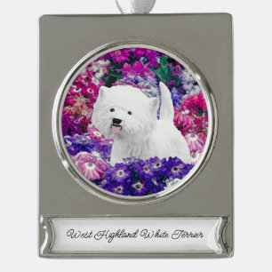 West Highland White Terrier Painting Dog Art Silve Verzilverd Banner Ornament