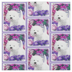 West Highland White Terrier Painting Dog Art Stof