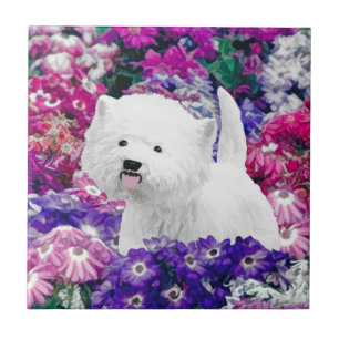West Highland White Terrier Painting Dog Art Tegeltje