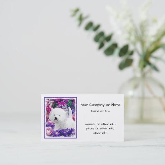 West Highland White Terrier Painting Dog Art Visitekaartje (Staand voorkant)
