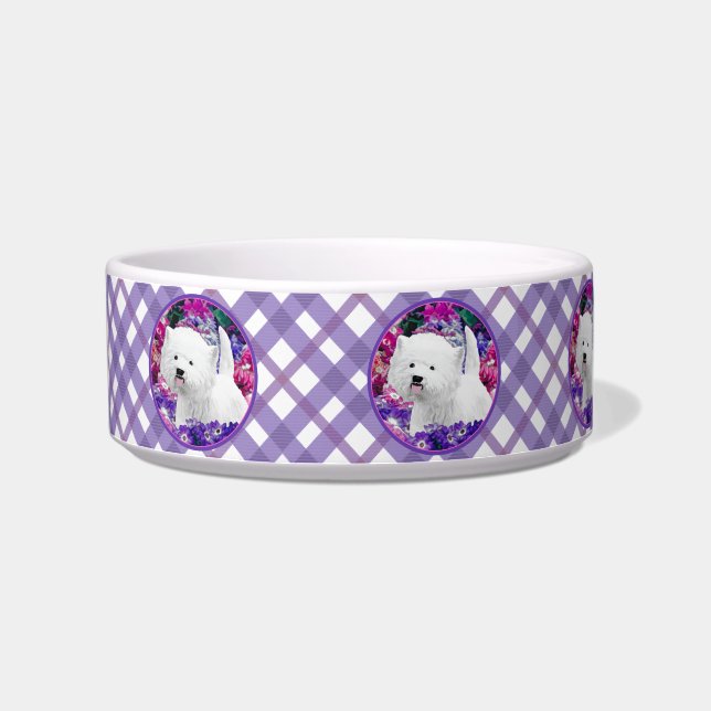 West Highland White Terrier Painting Dog Art Voerbakje (Links)