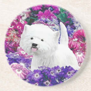 West Highland White Terrier Painting Dog Art Zandsteen Onderzetter