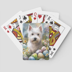 West Highland White Terrier Pasen Eieren Vakantie Pokerkaarten