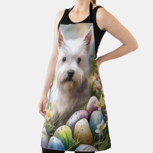 West Highland White Terrier Pasen Eieren Vakantie Schort