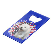 West Highland White Terrier Patriot Creditkaart Flessenopener (Voorkant Gekanteld)
