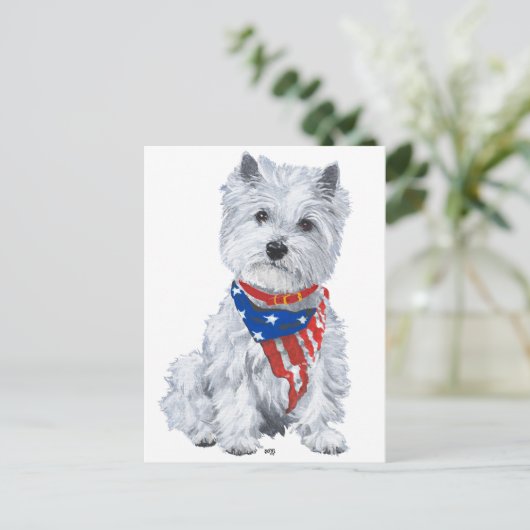 West Highland White Terrier Patriotic Briefkaart (Staand voorkant)