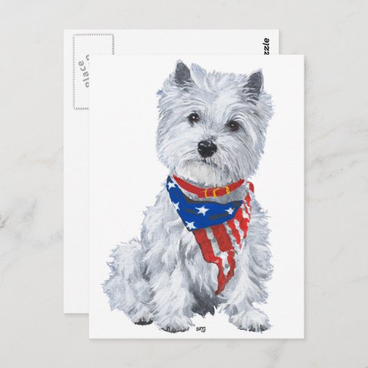 West Highland White Terrier Patriotic Briefkaart (Voorkant / Achterkant)