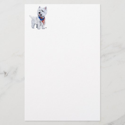 West Highland White Terrier Patriotic Briefpapier (Voorkant)