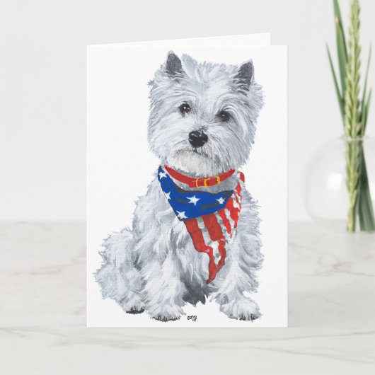 West Highland White Terrier Patriotic Kaart (Voorkant)