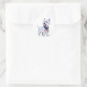 West Highland White Terrier Patriotic Ronde Sticker (Tas)
