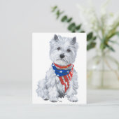 West Highland White Terrier Patriottisch Briefkaart (Staand voorkant)