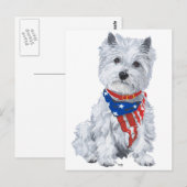West Highland White Terrier Patriottisch Briefkaart (Voorkant / Achterkant)