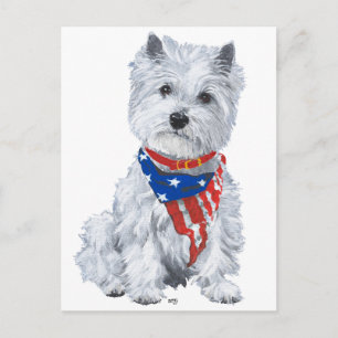 West Highland White Terrier Patriottisch Briefkaart