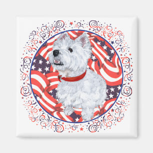 West Highland White Terrier Patriottisch Magneet