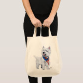 West Highland White Terrier Patriottisch Tote Bag (Voorkant (product))