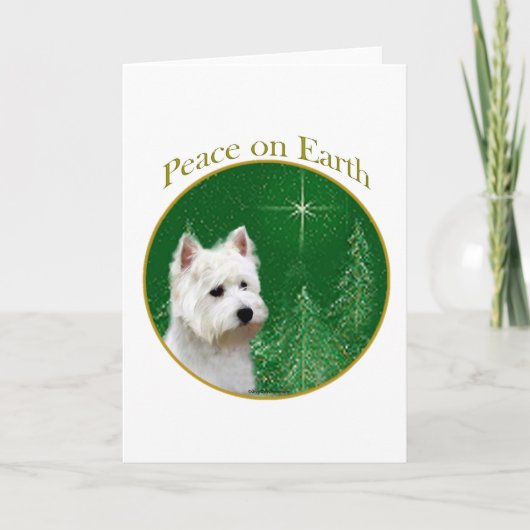 West Highland White Terrier Peace Feestdagen Kaart (Voorkant)