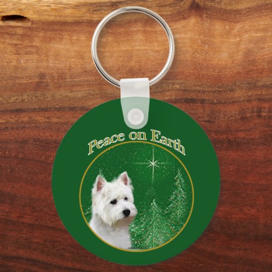 West Highland White Terrier Peace Sleutelhanger (Achterkant)