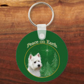 West Highland White Terrier Peace Sleutelhanger (Voorkant)