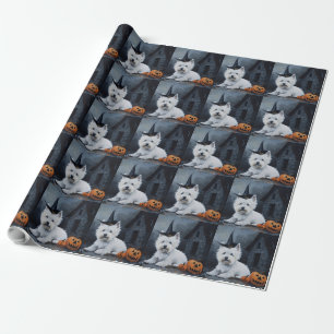 West Highland White Terrier Pompoen Halloween Cadeaupapier
