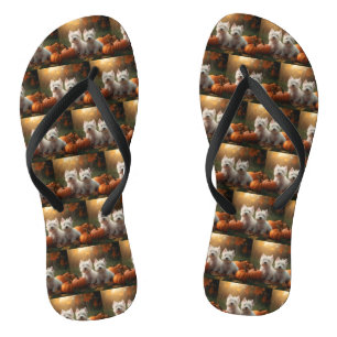 West Highland White Terrier Puppy Herfst Pompoen Teenslippers