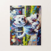 West Highland White Terrier Puzzel: Witte Westie Legpuzzel (Verticaal)