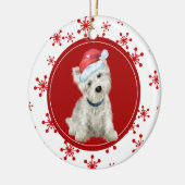 West Highland White Terrier Red Snowflake Keramisch Ornament (Links)