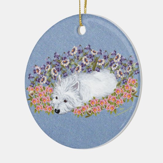 West Highland White Terrier Repose Keramisch Ornament (Links)