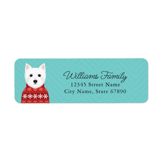 West Highland White Terrier Return Address Labels (Voorkant)