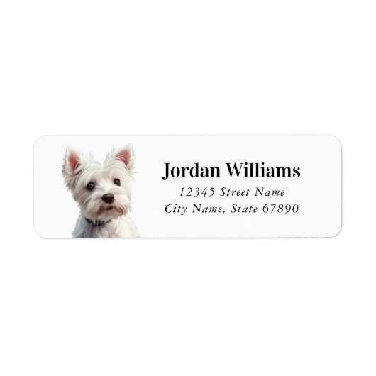 West Highland White Terrier Return Address Labels (Voorkant)