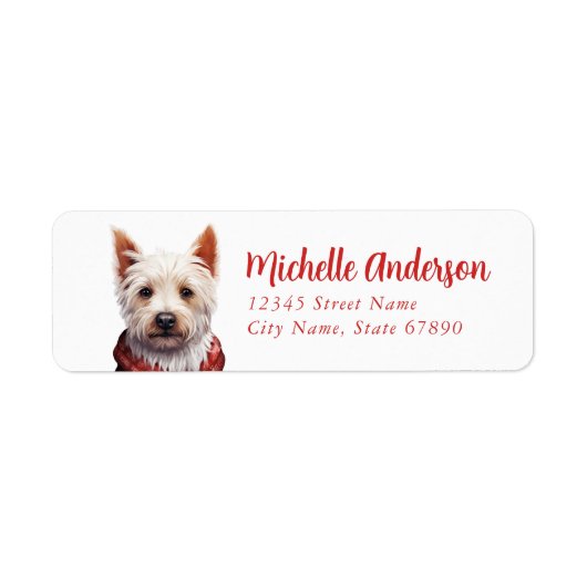 West Highland White Terrier Return Address Labels (Voorkant)