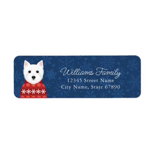 West Highland White Terrier Return Address Labels (Voorkant)