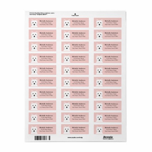 West Highland White Terrier Return Address Labels (Full Sheet)