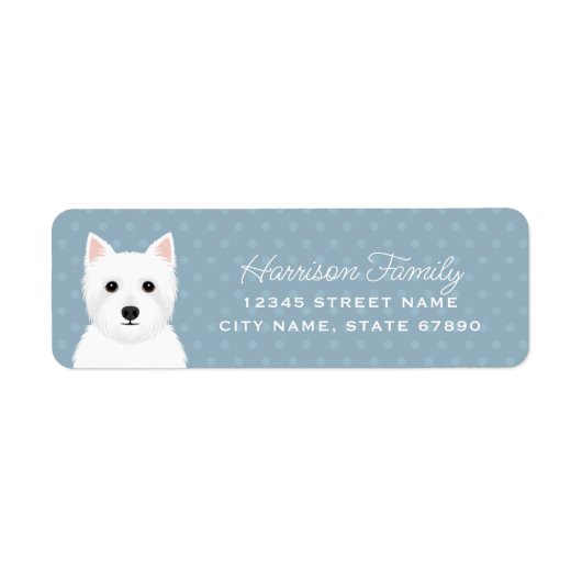 West Highland White Terrier Return Address Labels (Voorkant)