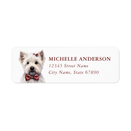 West Highland White Terrier Return Address Labels (Voorkant)