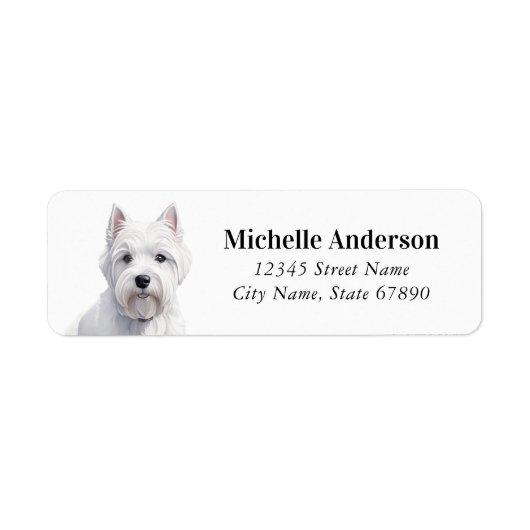 West Highland White Terrier Return Address Labels (Voorkant)
