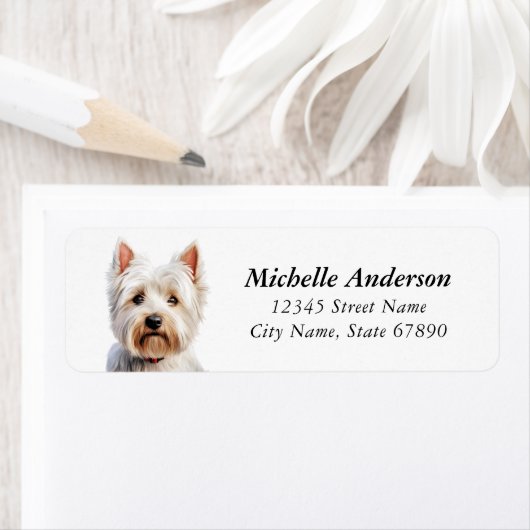 West Highland White Terrier Return Address Labels (Insitu)