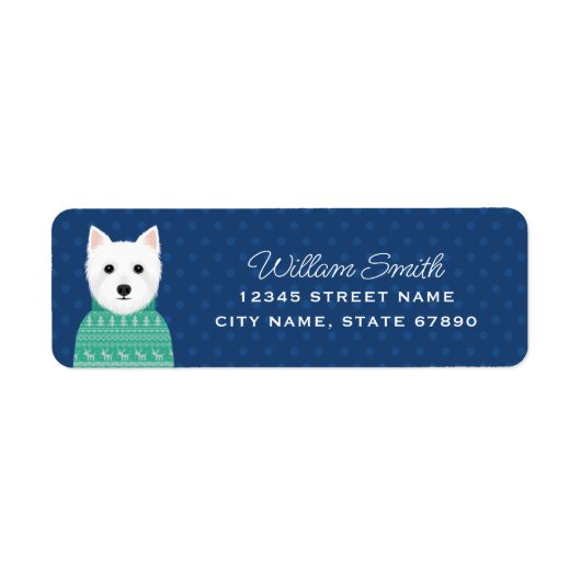 West Highland White Terrier Return Address Labels (Voorkant)