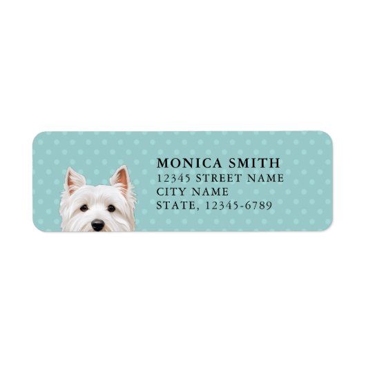 West Highland White Terrier Return Address Labels (Voorkant)