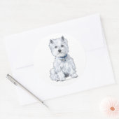 West Highland White Terrier Ronde Sticker (Envelop)