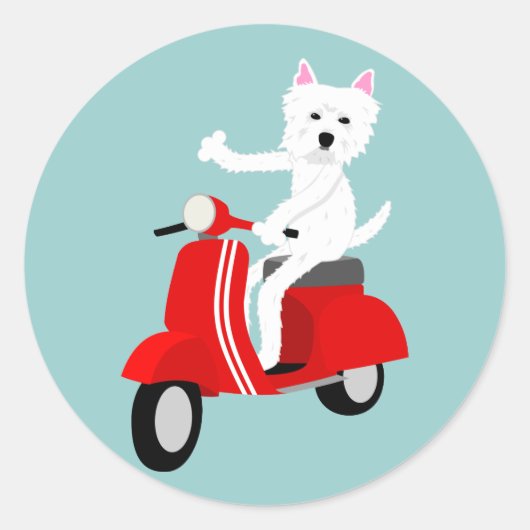 West Highland White Terrier Ronde Sticker (Voorkant)